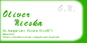 oliver micska business card